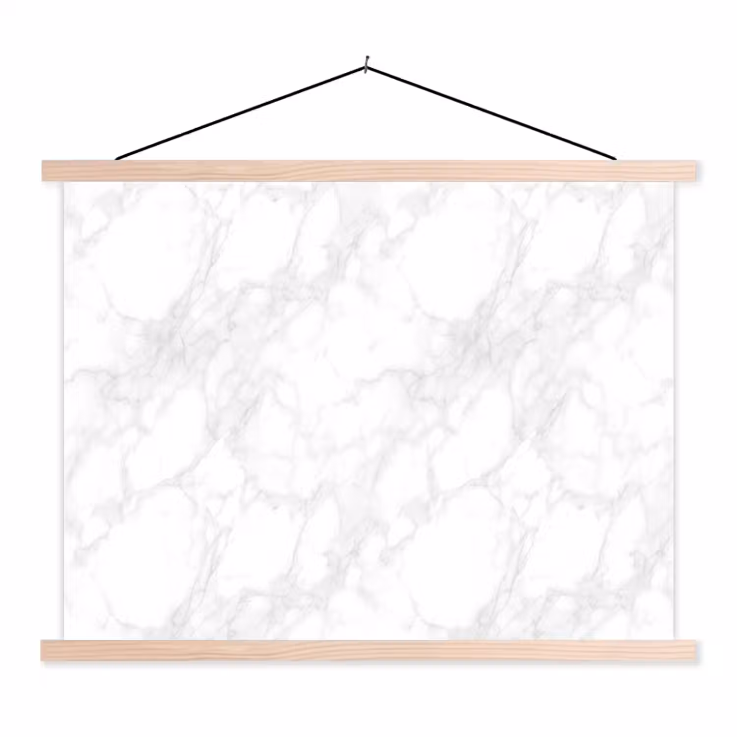 Minimalistisch - Wit - Grijze aders textielposter latten blank klein 122 -3d