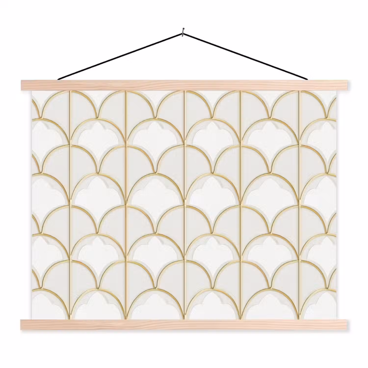 Mozaïek - Bogen - Goud textielposter latten blank klein 122 -3d