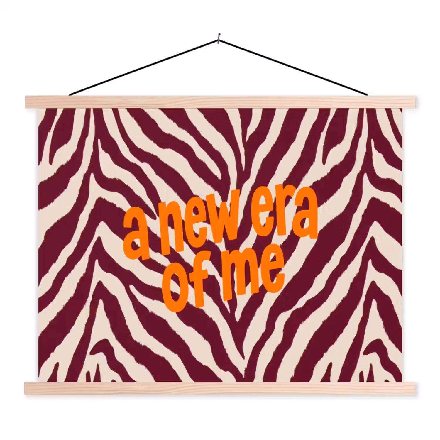 New era - Bordeaux - Zebraprint textielposter latten blank klein -3d