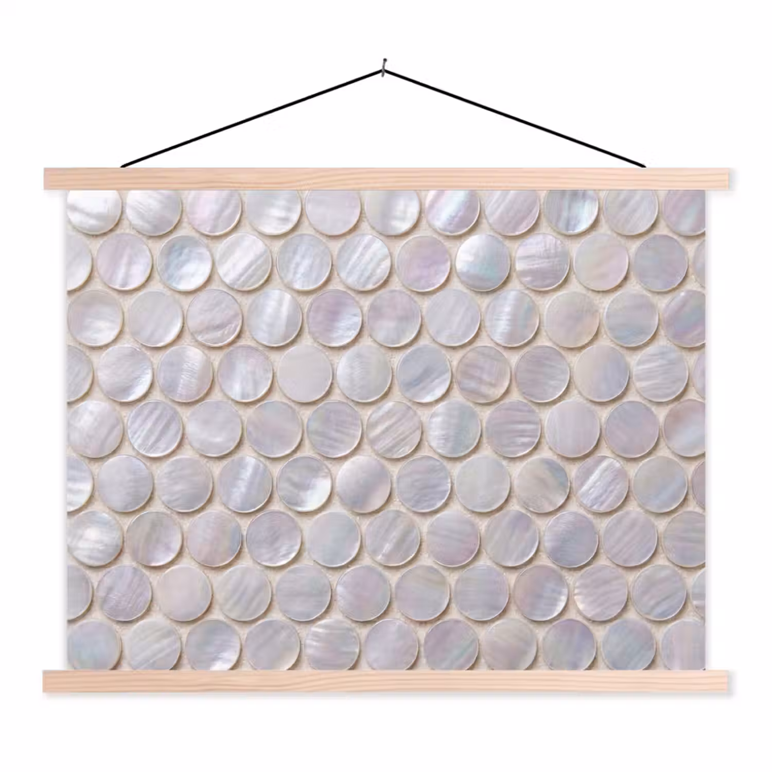 Patroon - Cirkels - Abstract - Modern - Wit textielposter latten blank klein -3d