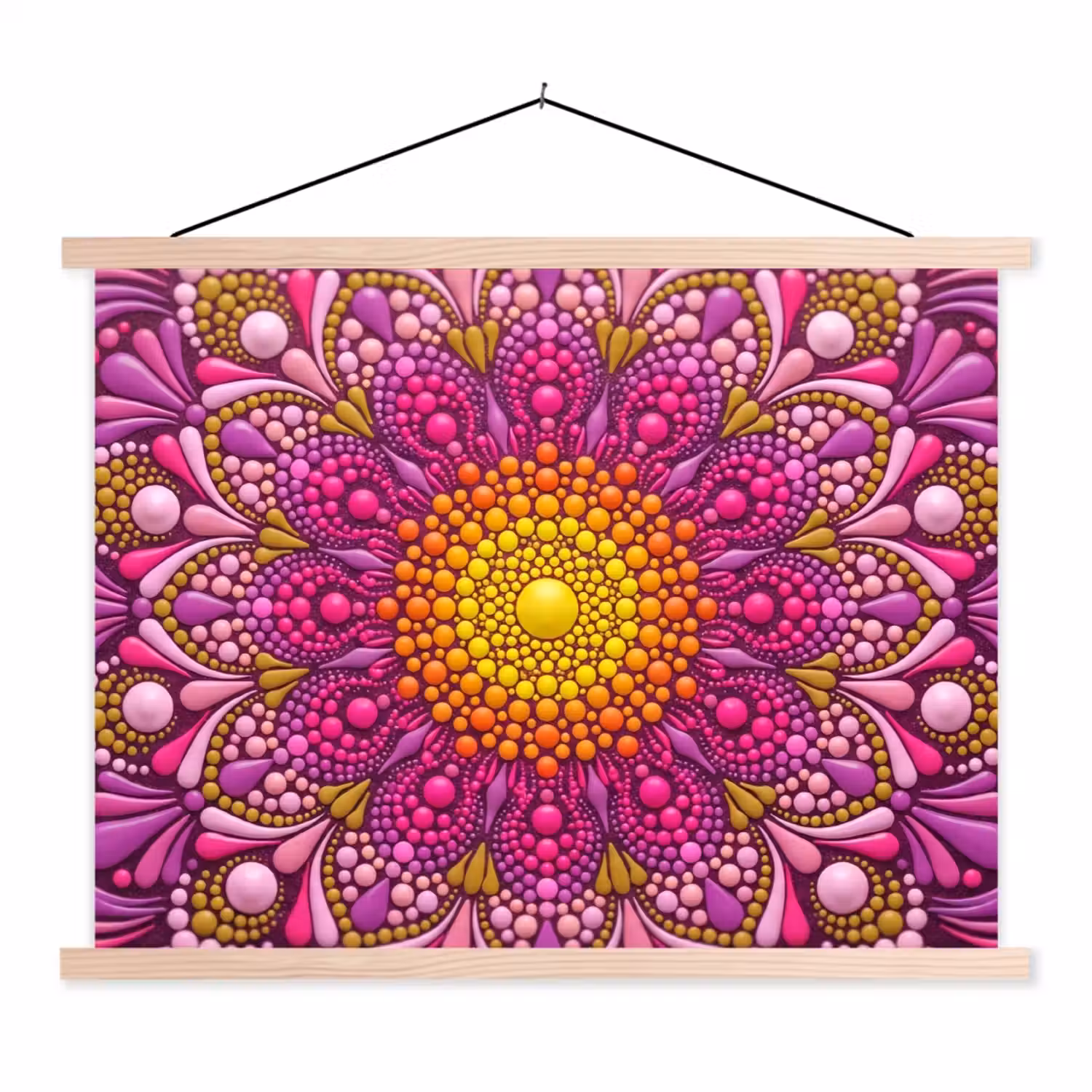 Patroon - Stippen - Abstract - Kleurrijk textielposter latten blank klein -3d