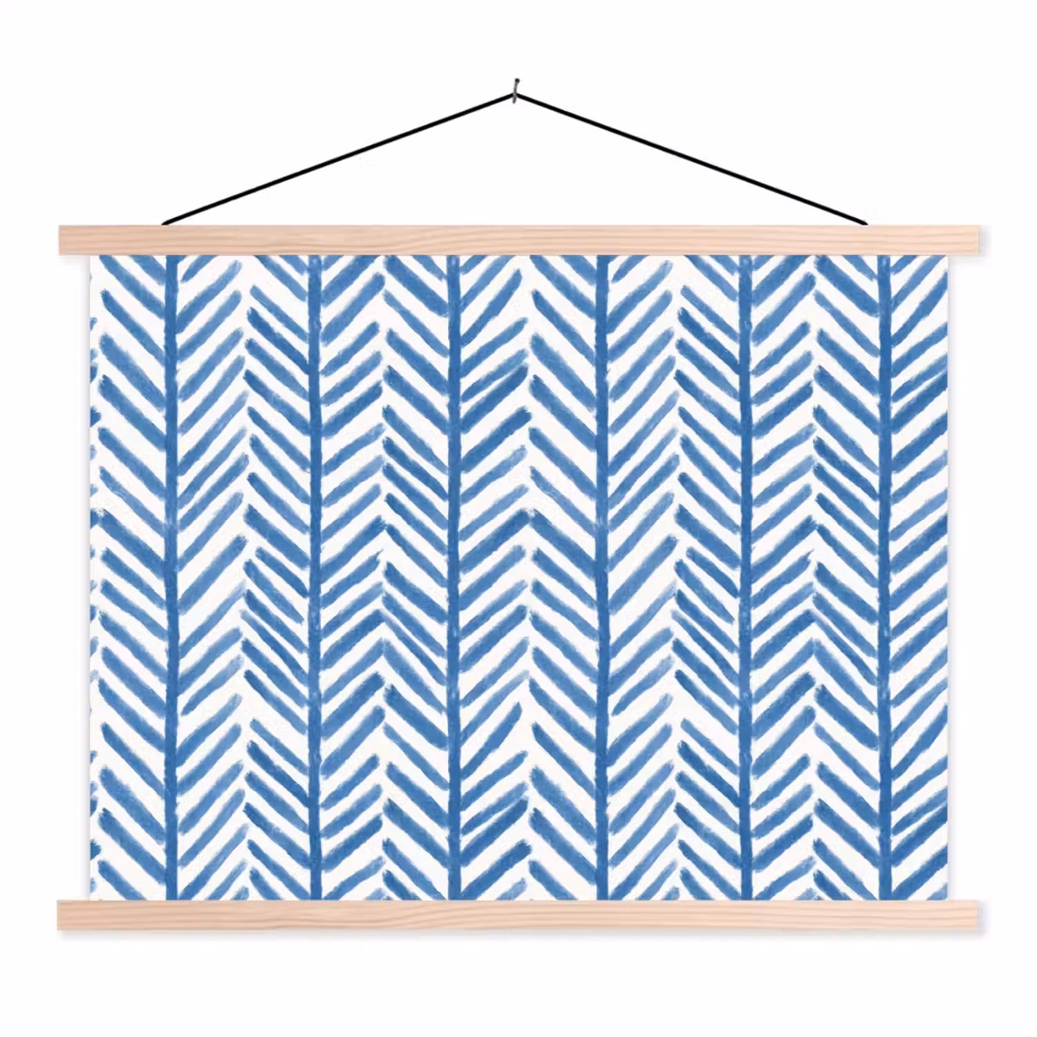 Patroon - Streep - Blauw textielposter latten blank klein 122 -3d