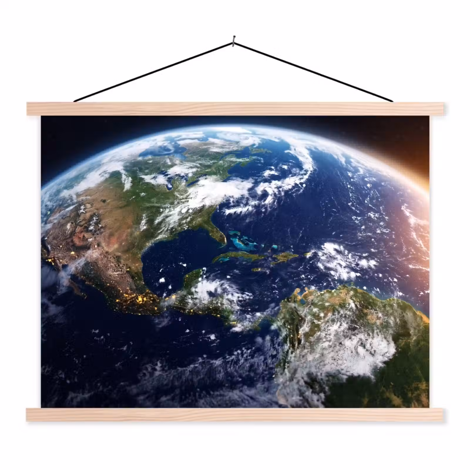 Hanging Poster - Planet - Space - Cosmos - Planeet - Ruimte - Kosmos textielposter latten blank klein