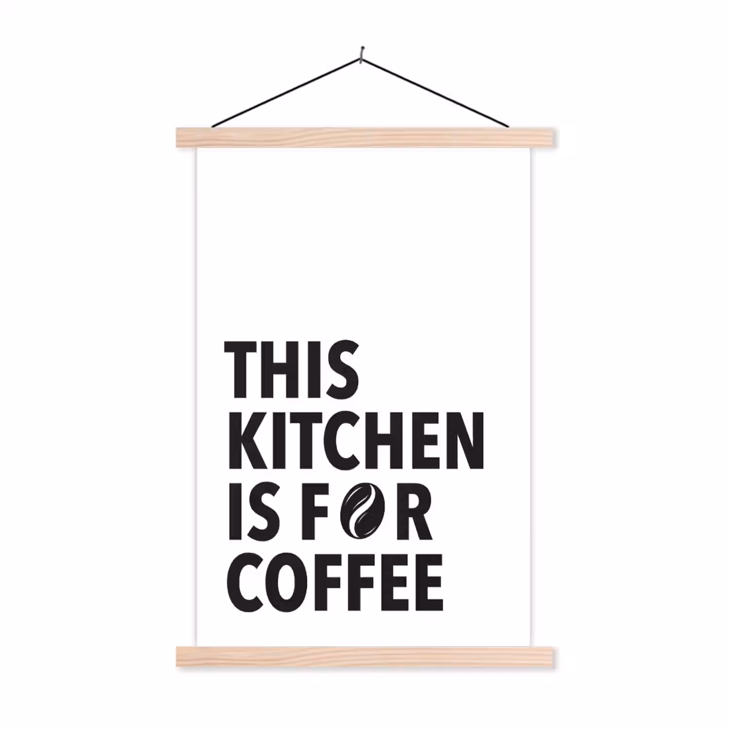 Quotes - Koffie - Bonen - Modern textielposter latten blank klein -3d