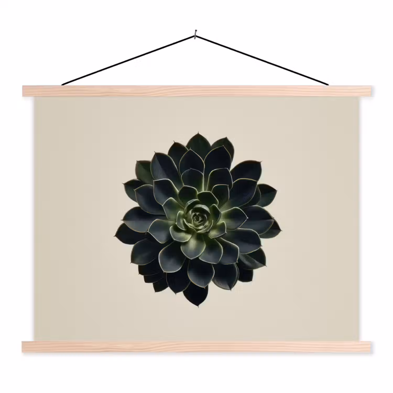 Rozet - Cirkelvormig - Donkergroen textielposter latten blank klein -3d