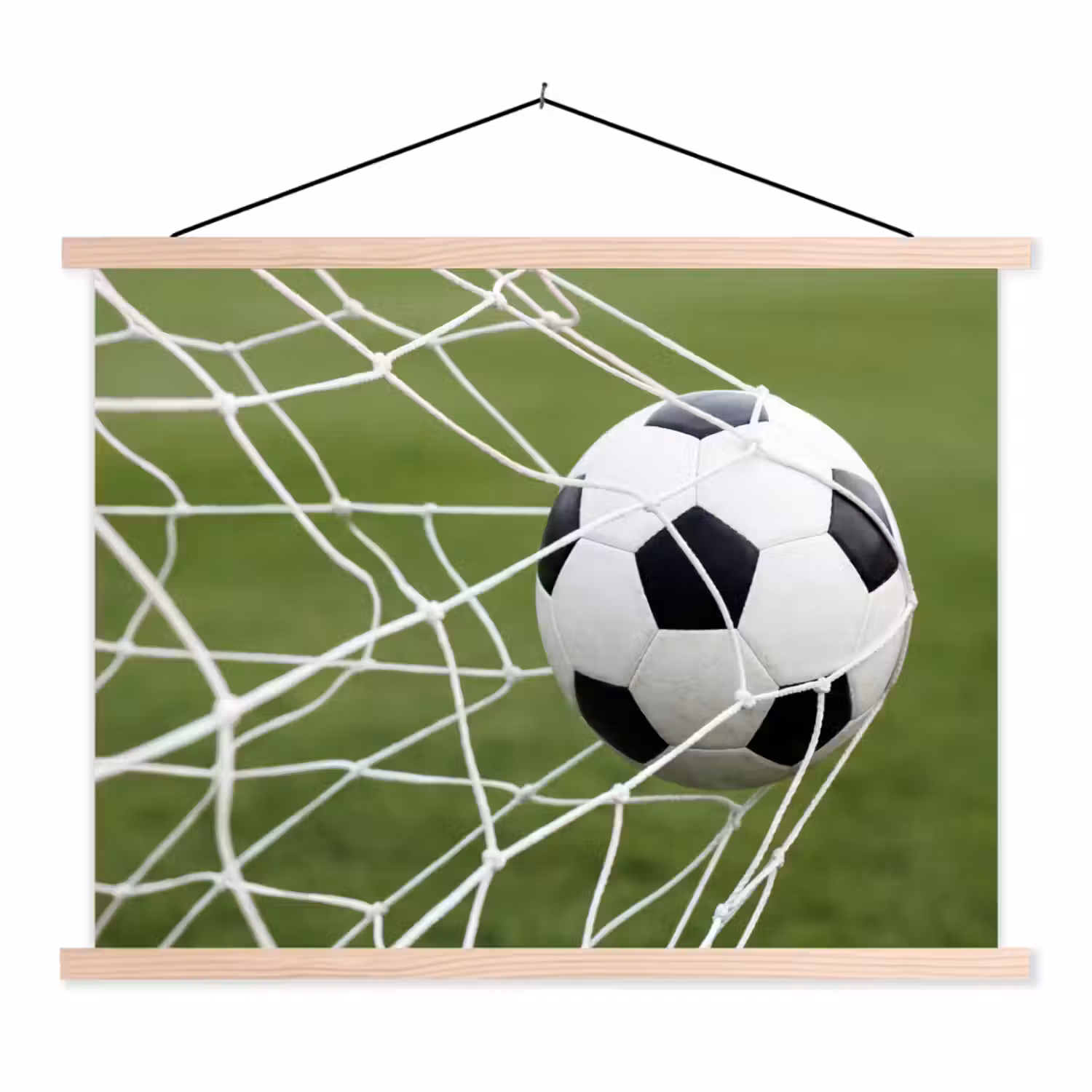 Voetbal - Goal - Net - Sport textielposter latten blank klein -3d