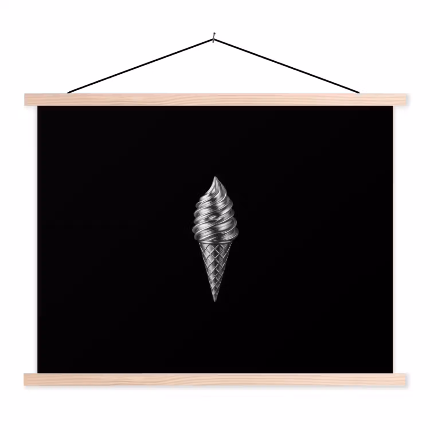 Softijs - Realistisch - Futuristisch textielposter latten blank klein -3d