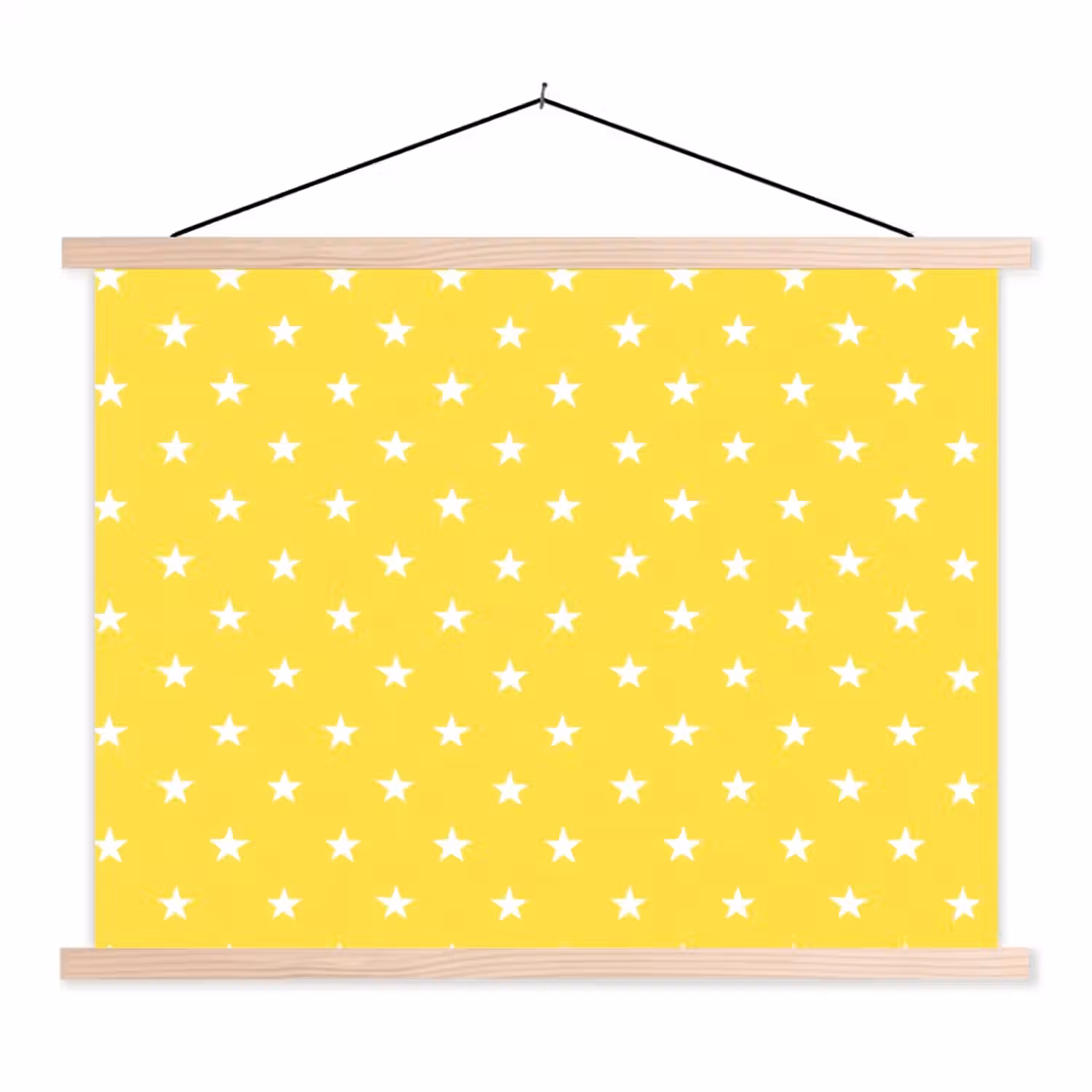 Sterren - Patroon - Minimalistisch - Geel textielposter latten blank klein 122 -3d