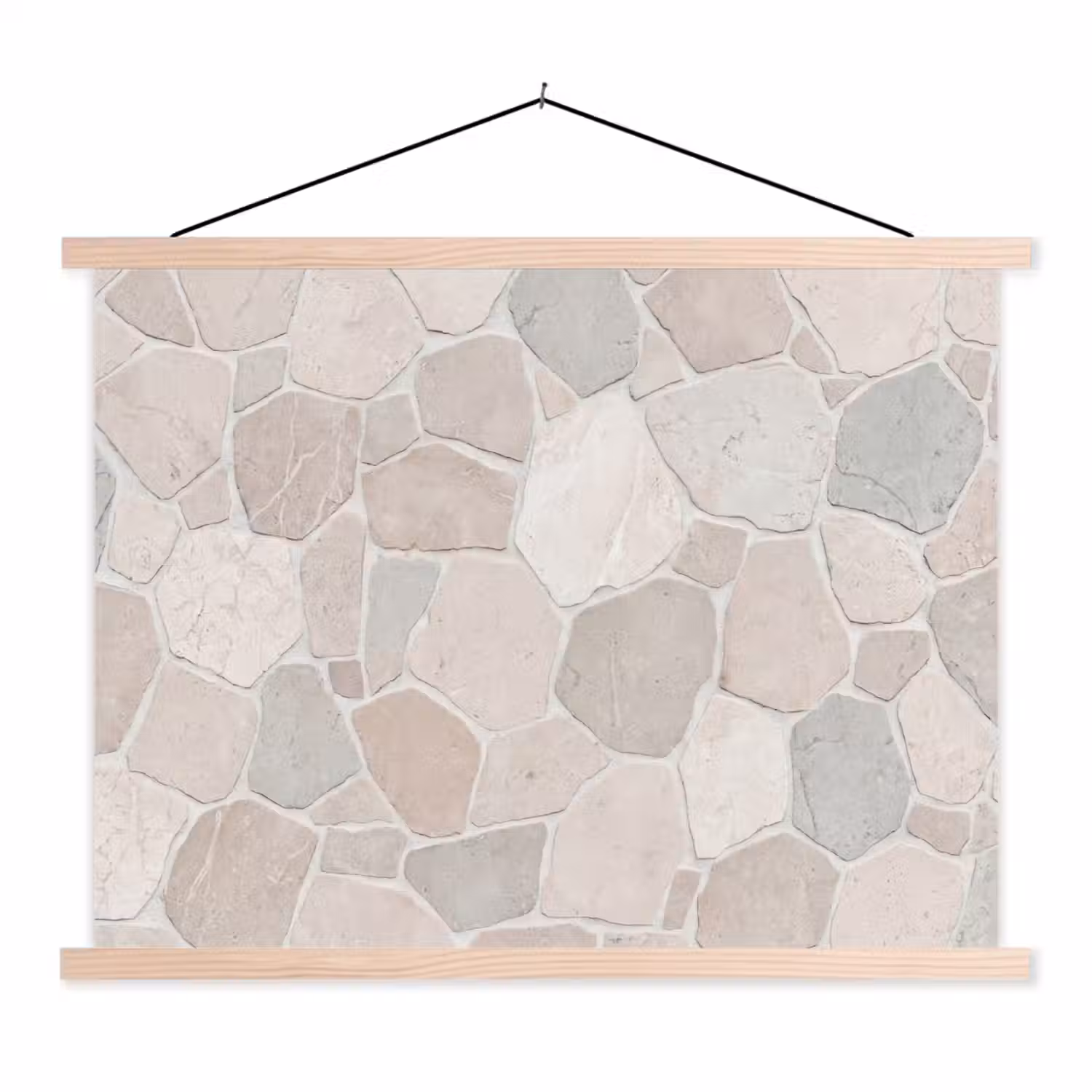 Steen - Patroon - Textuur - Beige textielposter latten blank klein -3d