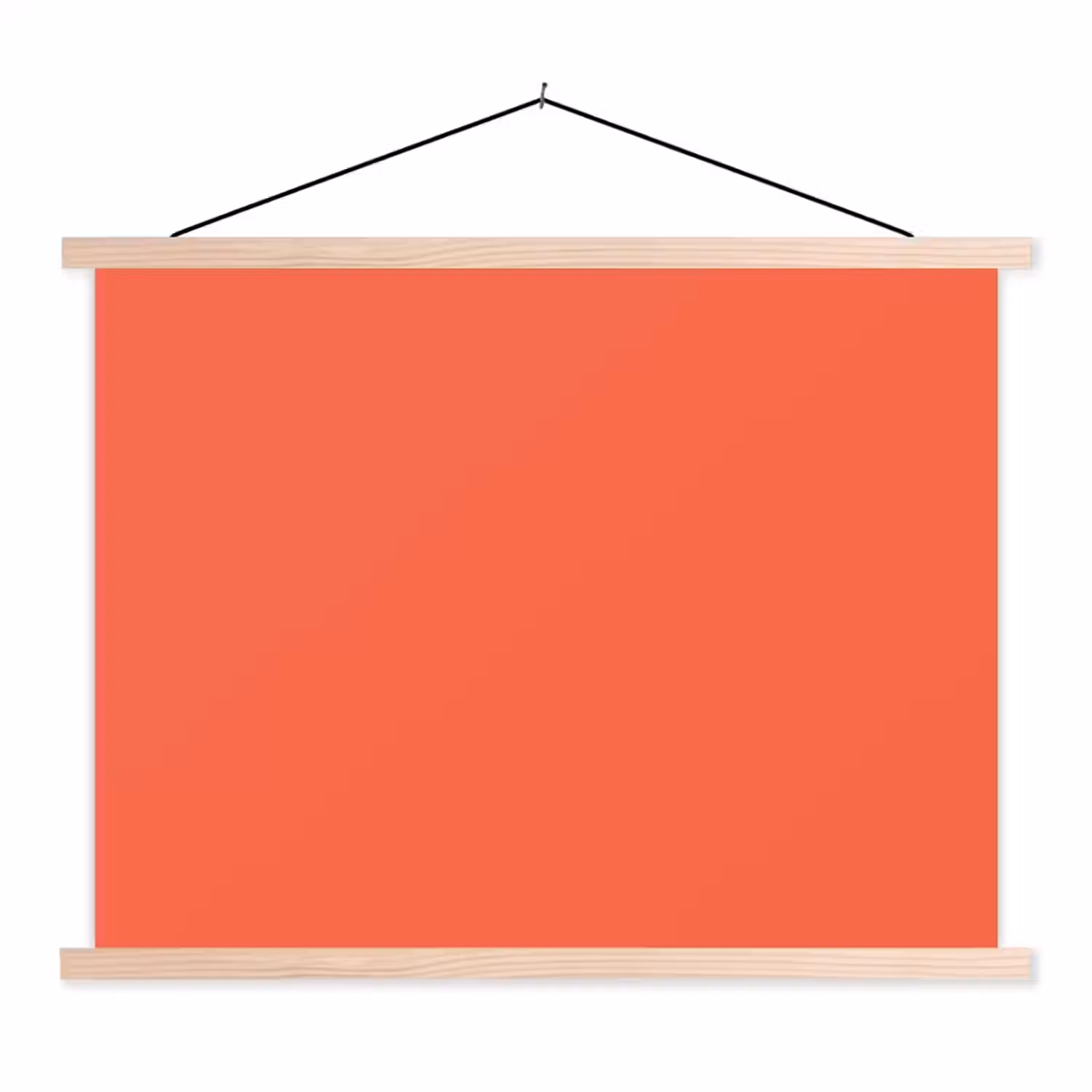 Sunset - Salmon - Oranje textielposter latten blank klein 122 -3d
