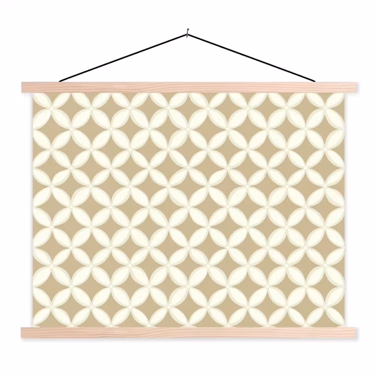 Symmetrisch - Motief - Beige textielposter latten blank klein 122 -3d