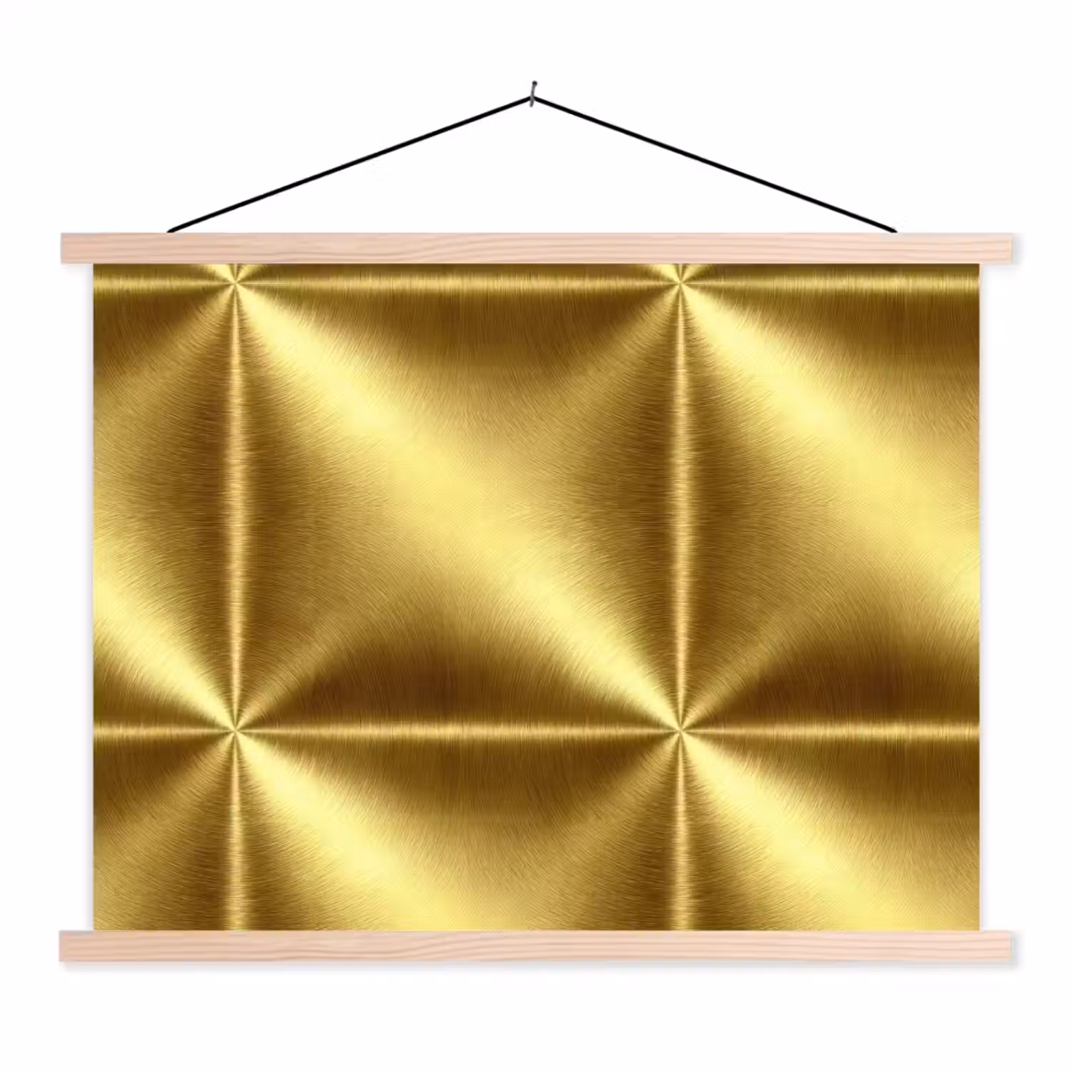 Textuur - Geborsteld Goud - Industrieel - Metallic textielposter latten blank klein 122 -3d