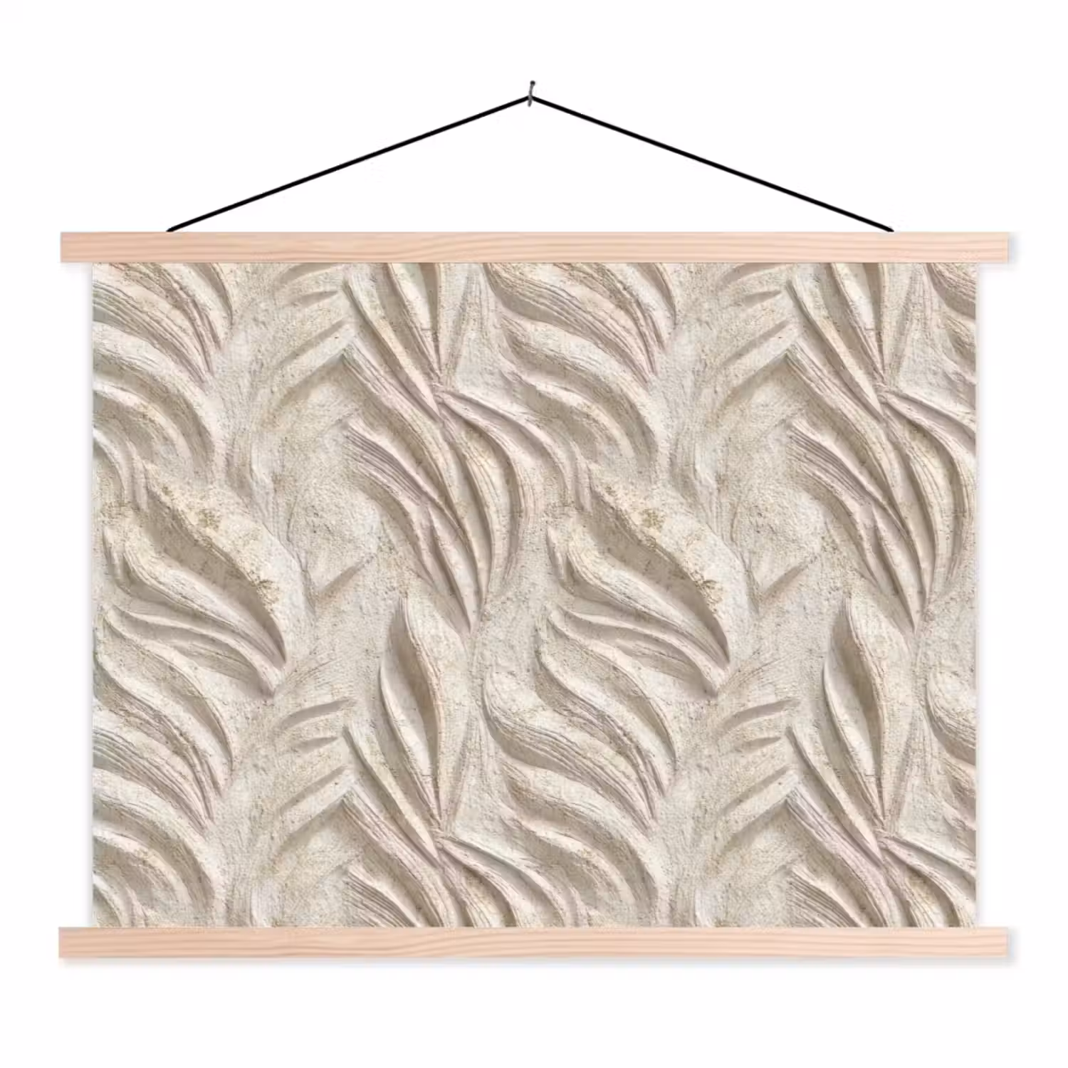 Textuur - Reliëf - Beige textielposter latten blank klein 122 -3d