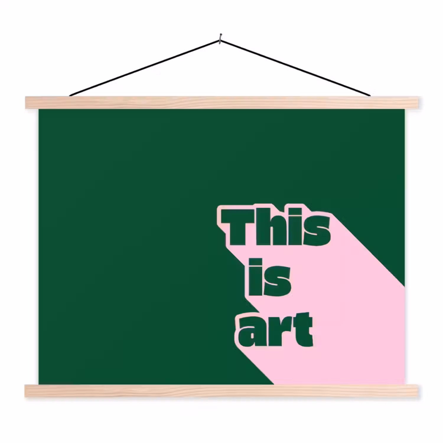 This is art - Schaduw - Roze textielposter latten blank klein -3d