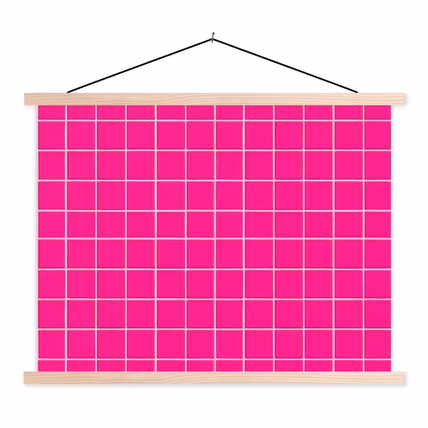 Tegels - Vierkant - Fuchsia textielposter latten blank klein 122 -3d