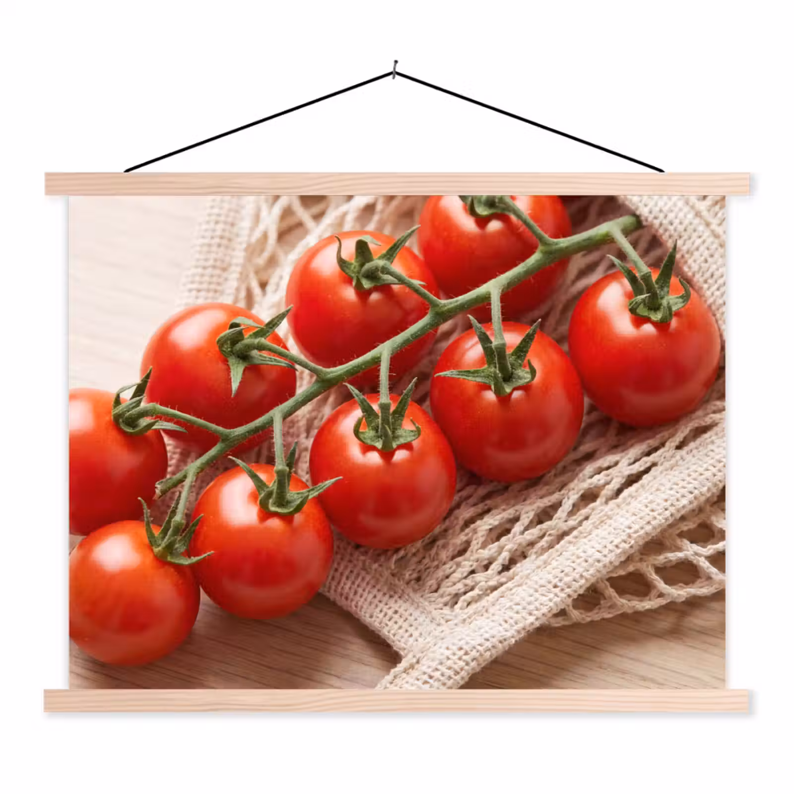 Hanging Poster - Tomatoes - Fresh - Food - Tomaten - Vers - Eten textielposter latten blank klein