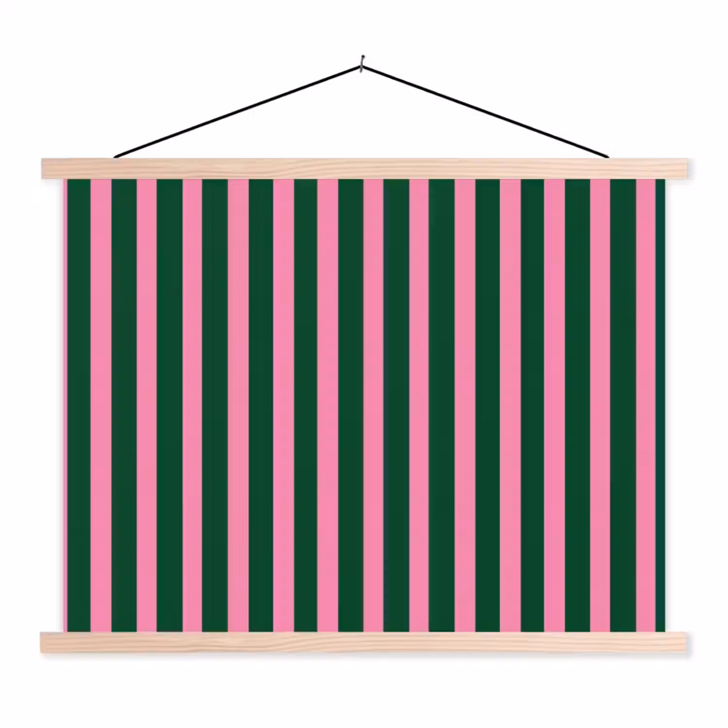 Verticale strepen - Groen - Roze textielposter latten blank klein 122 -3d