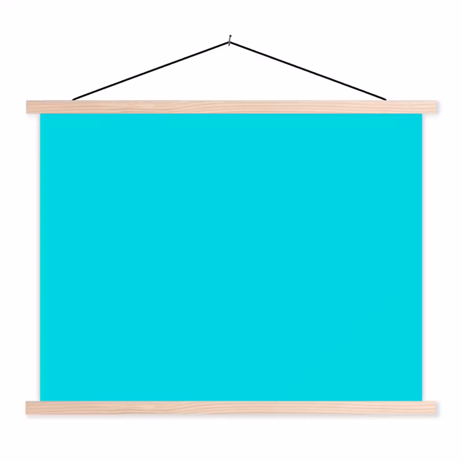 Vivid - Aquamarine - Turkoois textielposter latten blank klein 122 -3d