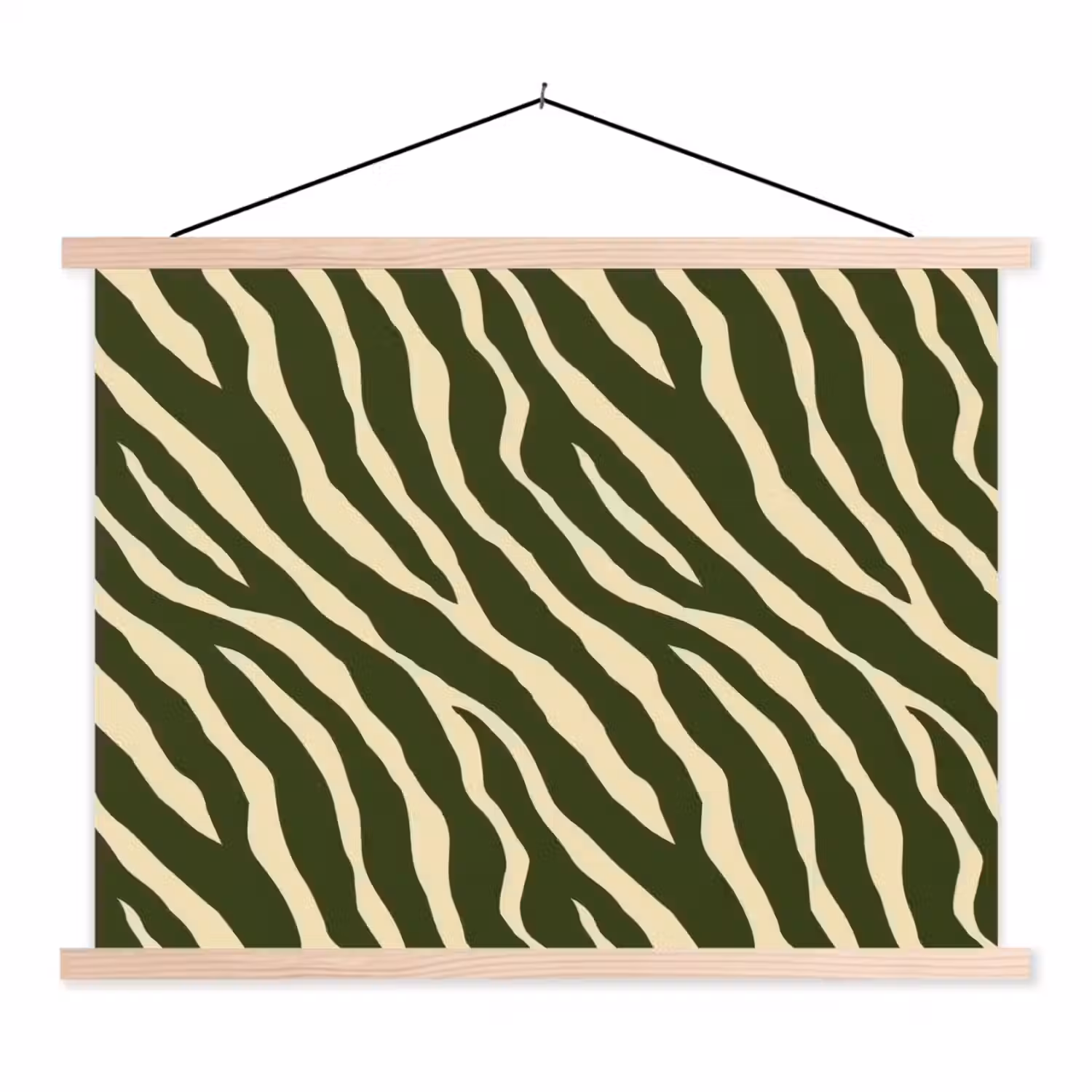 Zebra - Patroon - Groen textielposter latten blank klein 122 -3d