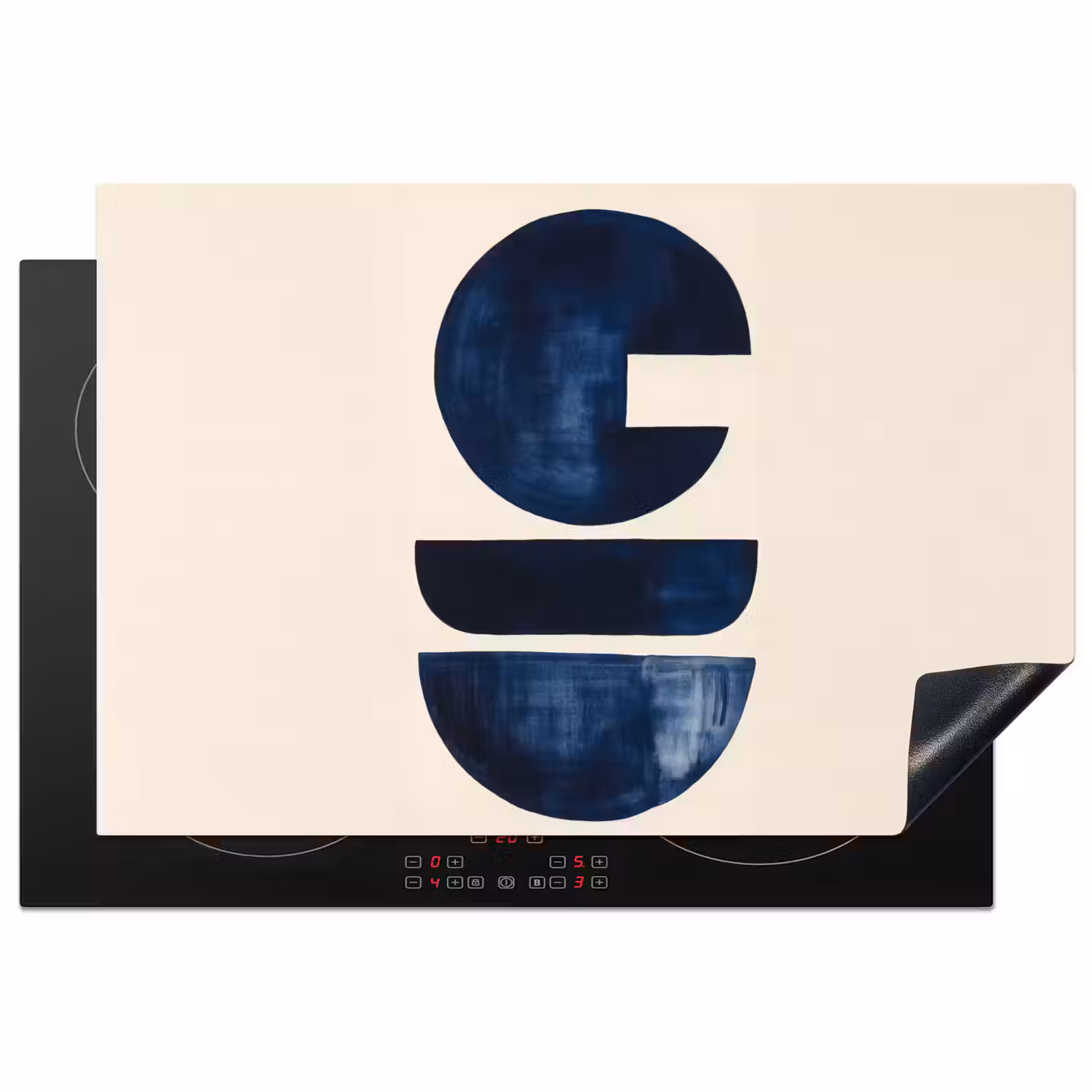Vormen - Blauw - Abstract Inductie beschermer vinyl 3mm klein -3d
