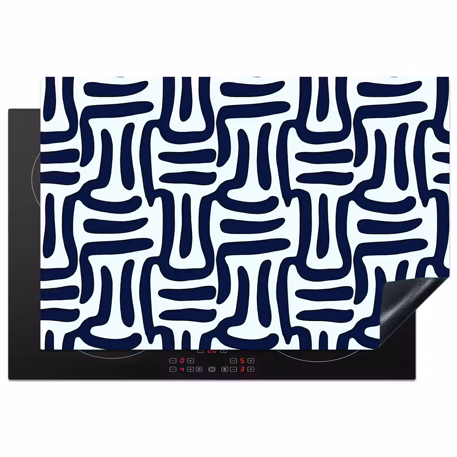 Abstract - Modern - Blauw Inductie beschermer vinyl 3mm klein 276 -3d