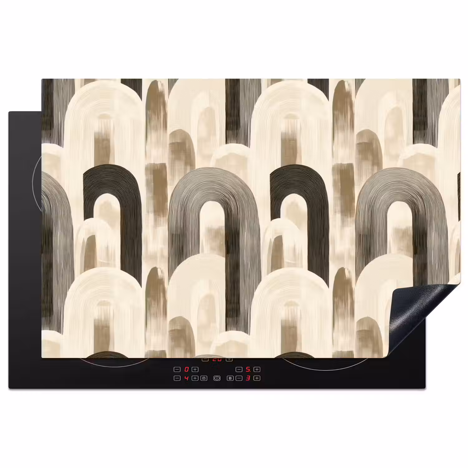 Abstract - Patroon - Bogen Inductie beschermer vinyl 3mm klein 276 -3d