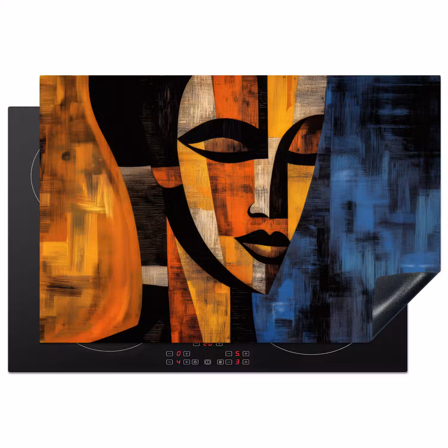 Abstract - Portret - Kleurvakken Inductie beschermer vinyl 3mm klein -3d