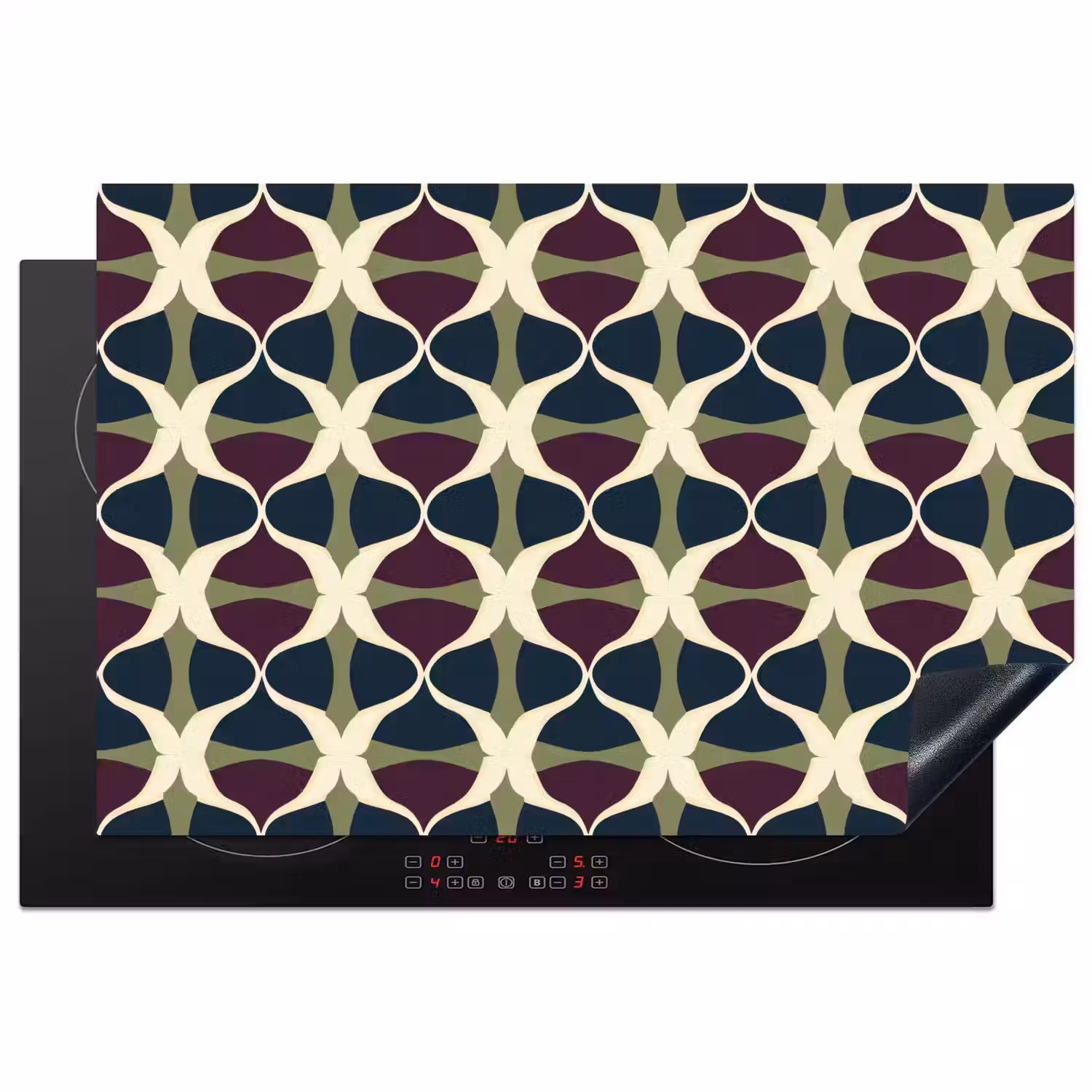 Abstract - Retro - Kleurrijk Inductie beschermer vinyl 3mm klein 276 -3d