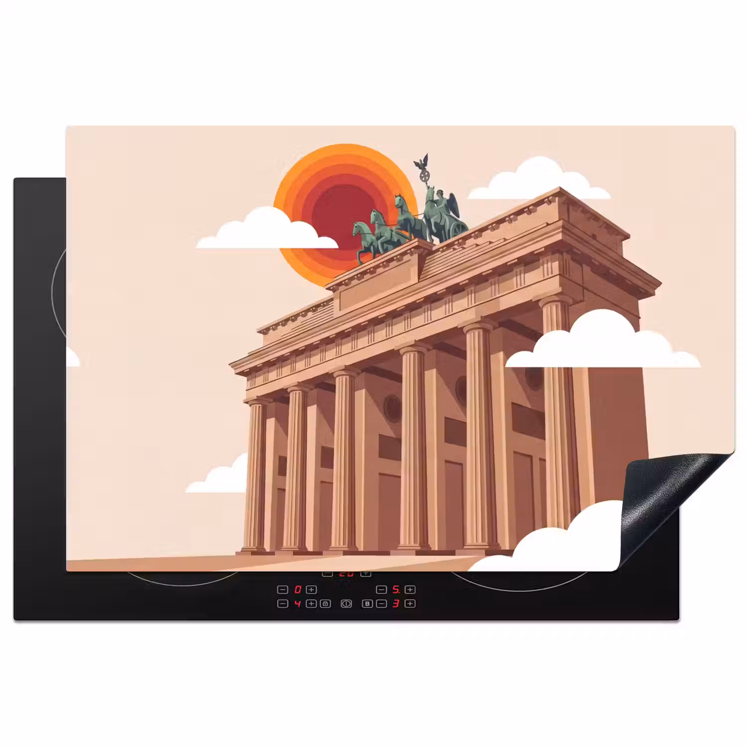 Architectuur - Brandenburg - Berlijn - Zonsondergang - Historisch Inductie beschermer vinyl 3mm klein -3d