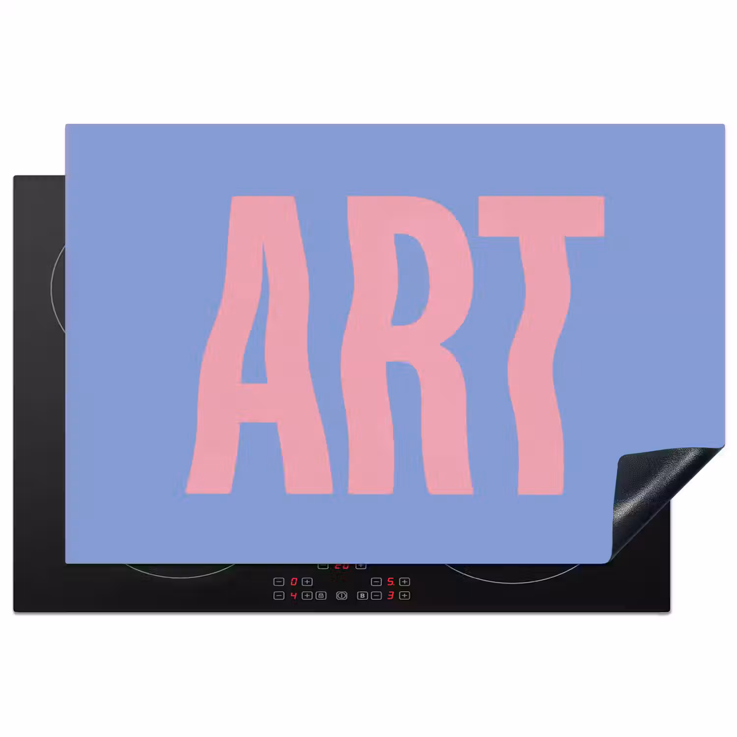 Art - Roze - Blauw Inductie beschermer vinyl 3mm klein -3d