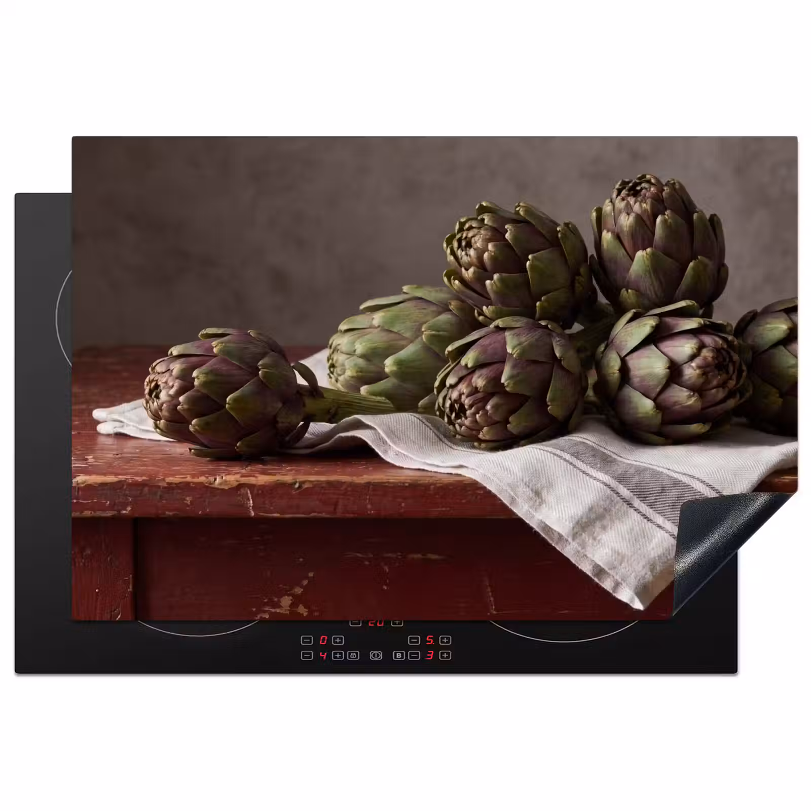 Induction Hob Cover - Artichoke - Food - Rustic - Artisjok - Eten - Rustiek Inductie beschermer vinyl 3mm klein