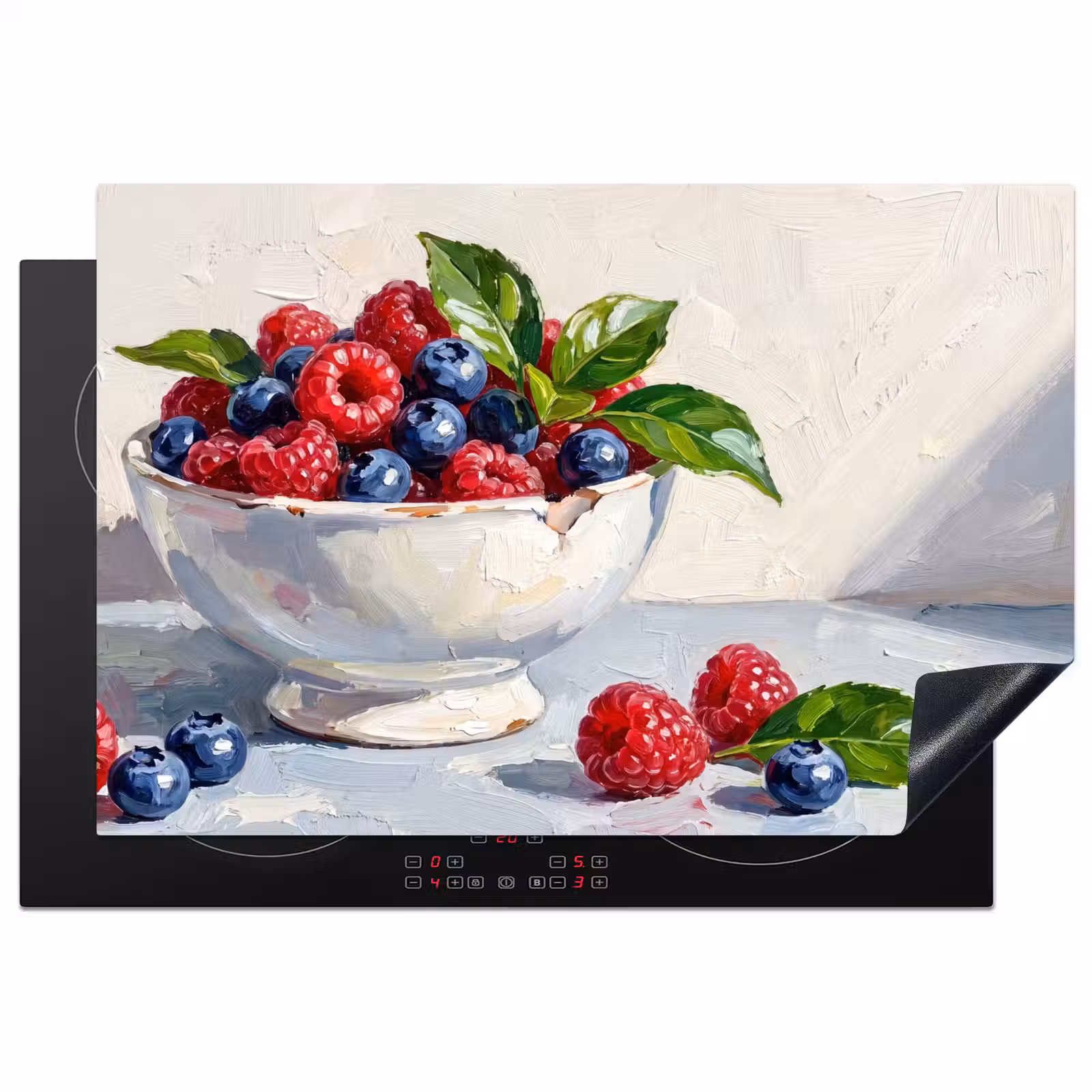 Induction Hob Cover - Berries - Bowl - Food - Bessen - Kom - Eten Inductie beschermer vinyl 3mm klein