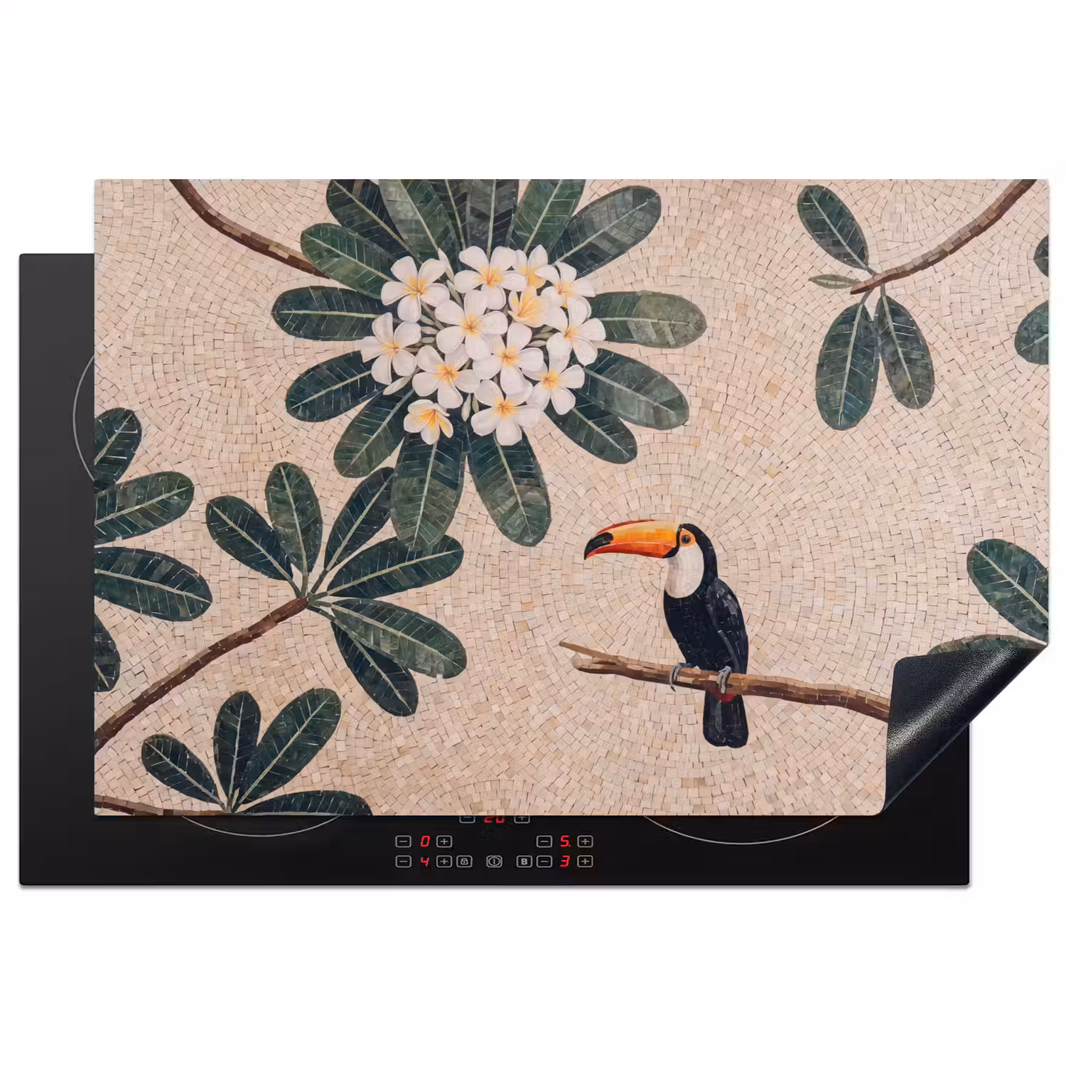 Vogel - Mozaïek - Tropisch - Natuur - Kleurrijk Inductie beschermer vinyl 3mm klein -3d