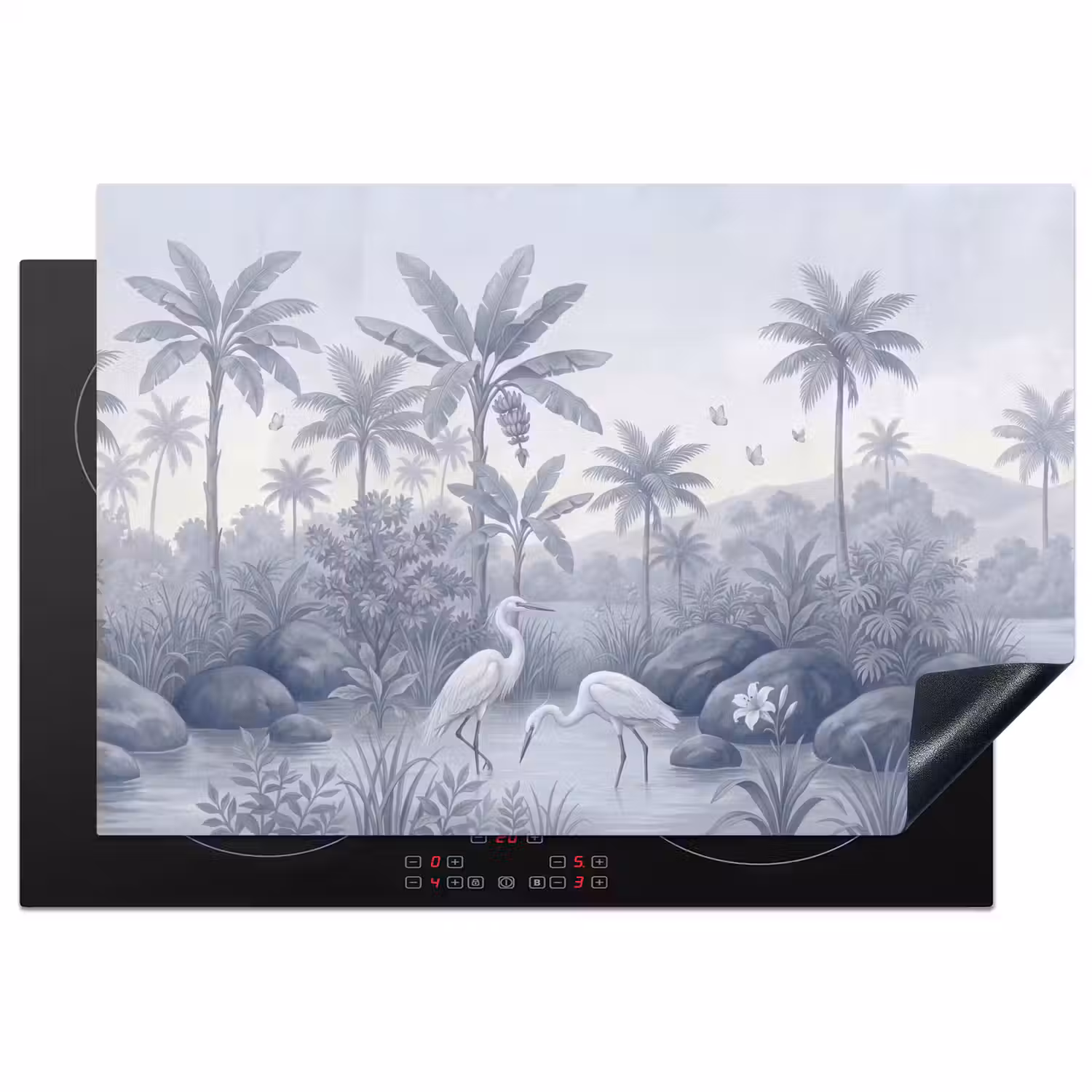 Vogel - Water - Tropisch - Natuur - Blauw Inductie beschermer vinyl 3mm klein -3d