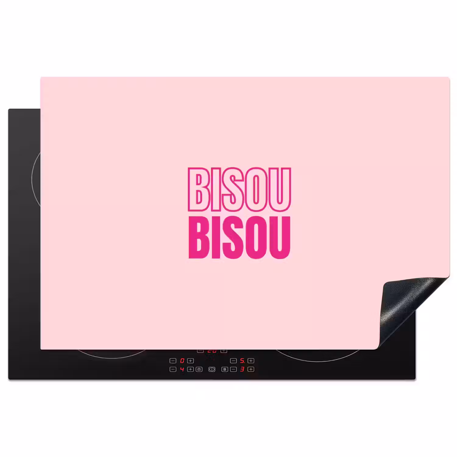 Bisou - Roze - Minimalistisch Inductie beschermer vinyl 3mm klein -3d