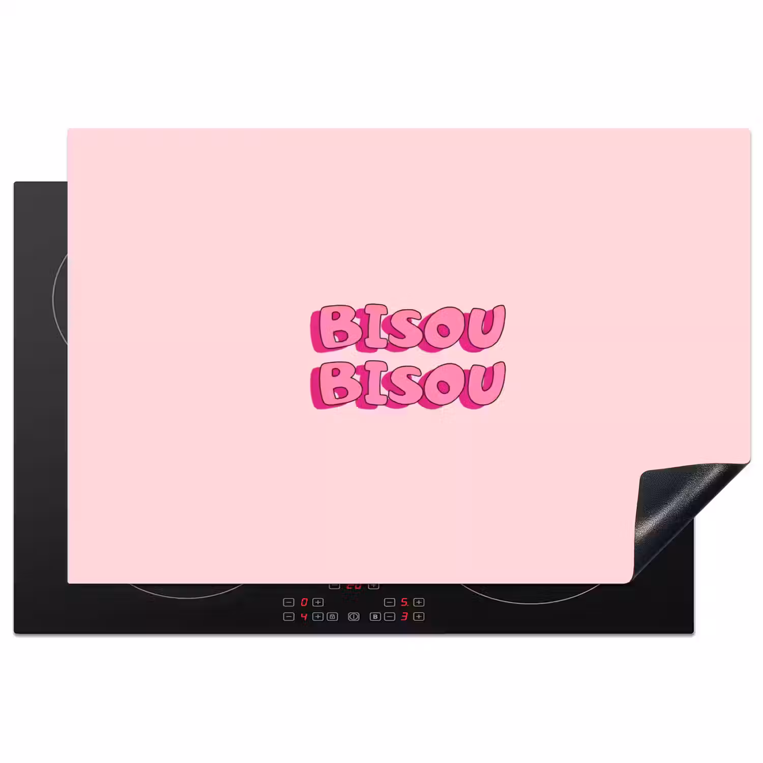 Bisou - Roze - Schaduw Inductie beschermer vinyl 3mm klein -3d