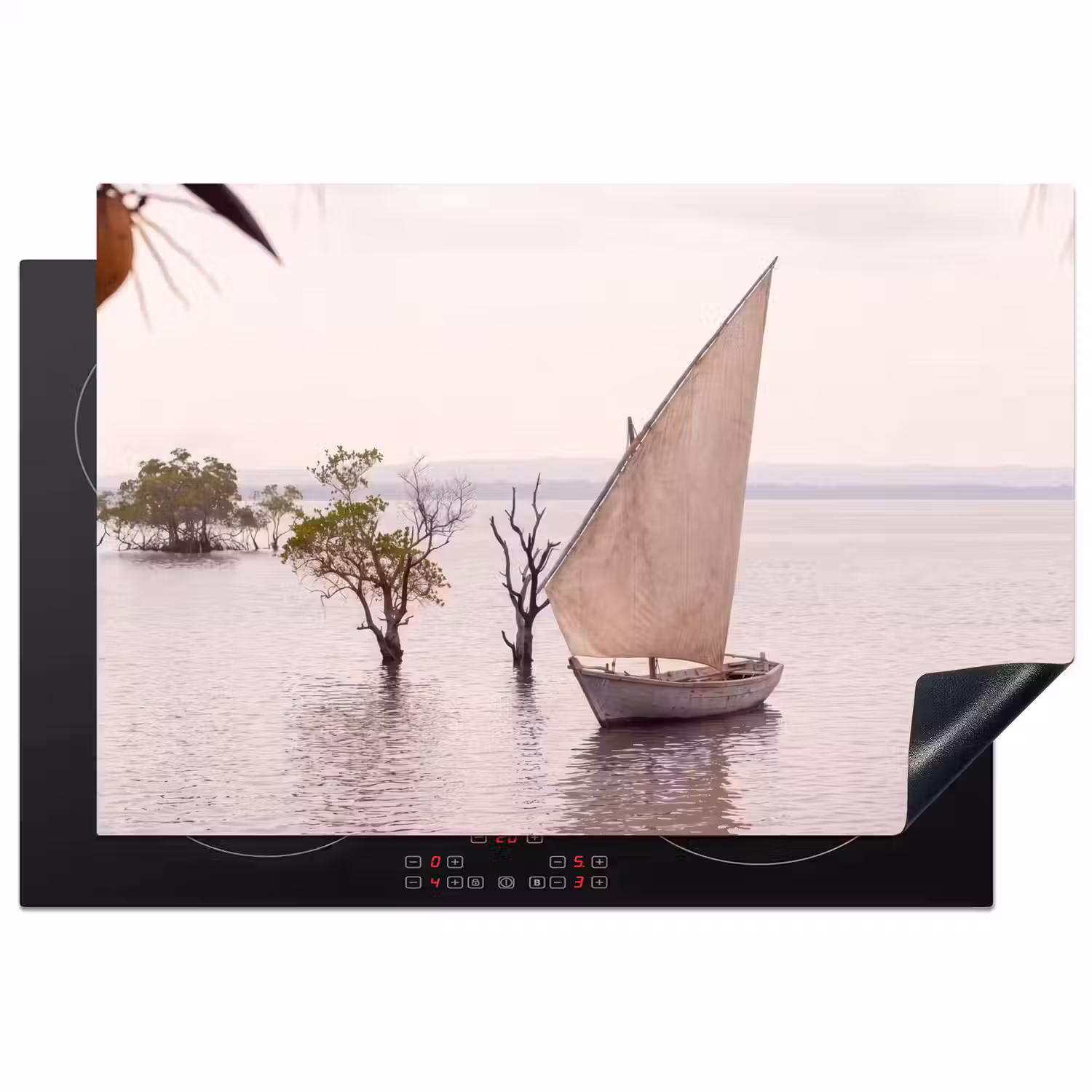 Boot - Zeil - Water - Tropisch - Natuur Inductie beschermer vinyl 3mm klein -3d