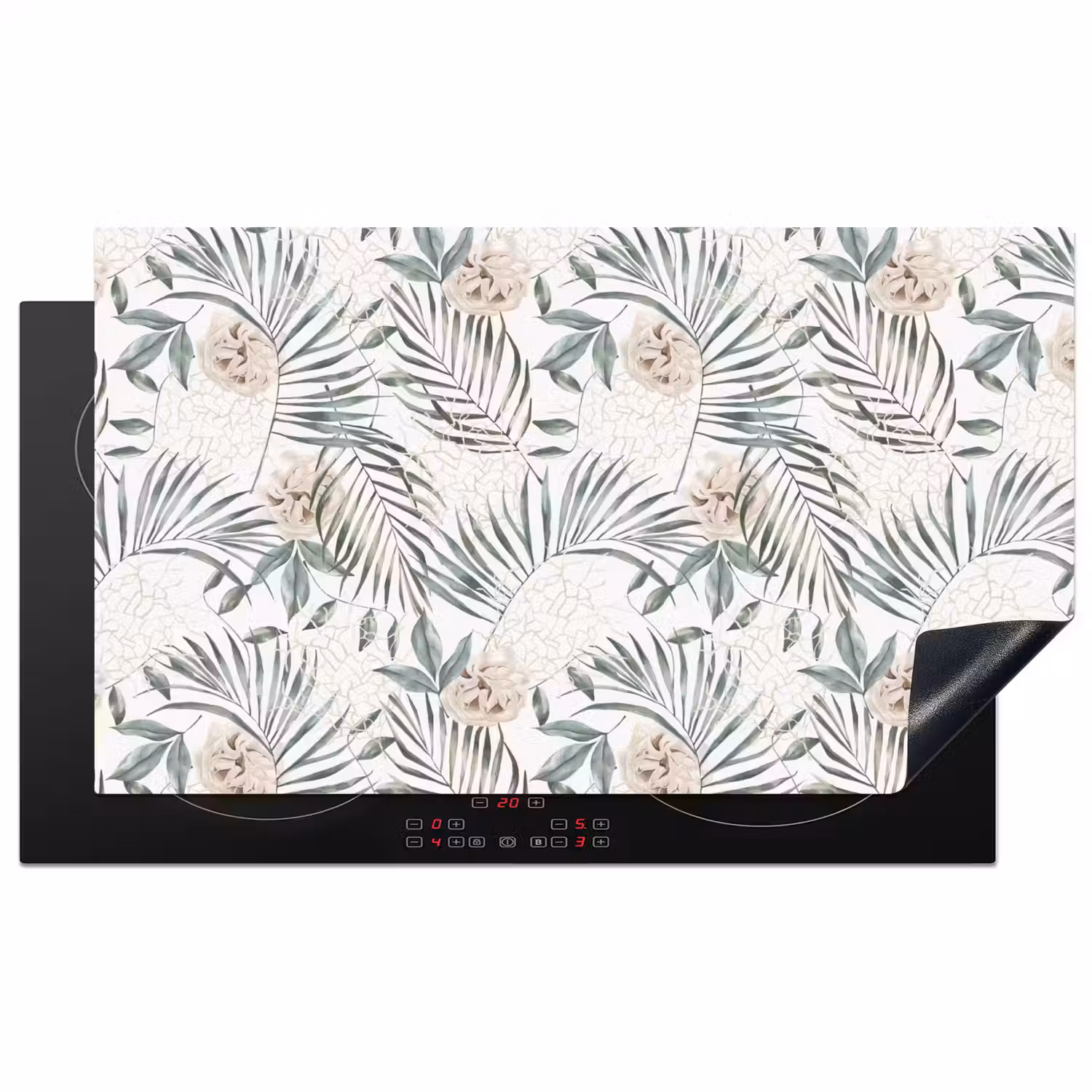 Bohemian - Bladeren - Bloemen - Tropisch Inductie beschermer vinyl 3mm middel -3d