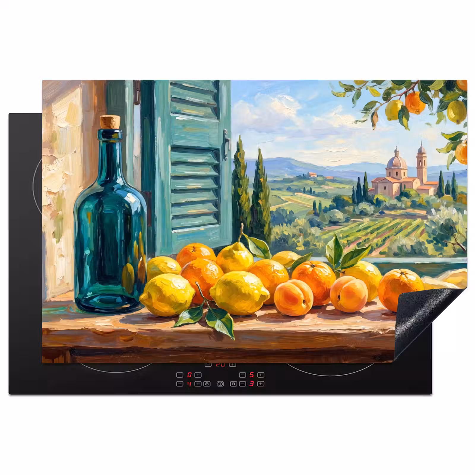 Induction Hob Cover - Bottle - Fruit - Still Life - Fles - Fruit - Stilleven Inductie beschermer vinyl 3mm klein