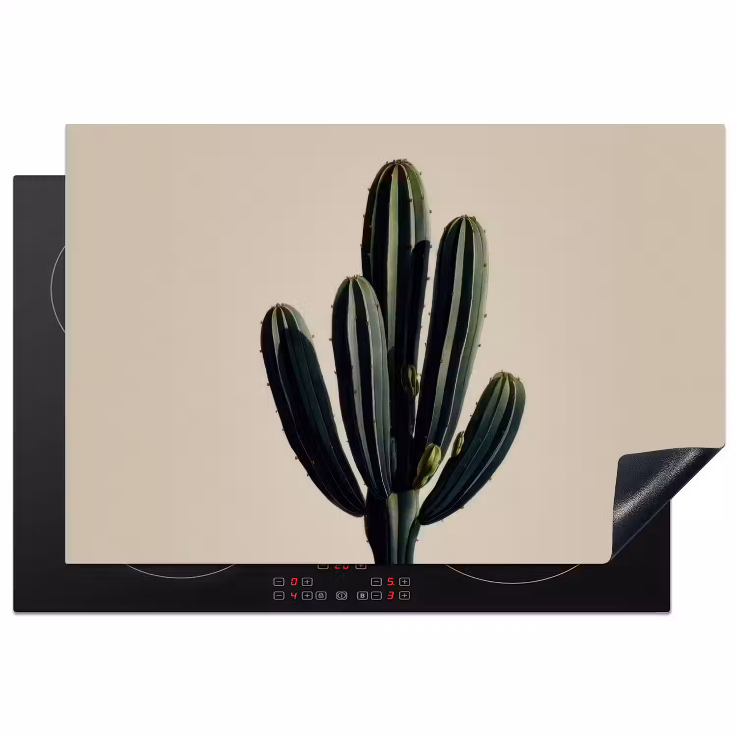 Cactus - Subtiel - Groen Inductie beschermer vinyl 3mm klein -3d