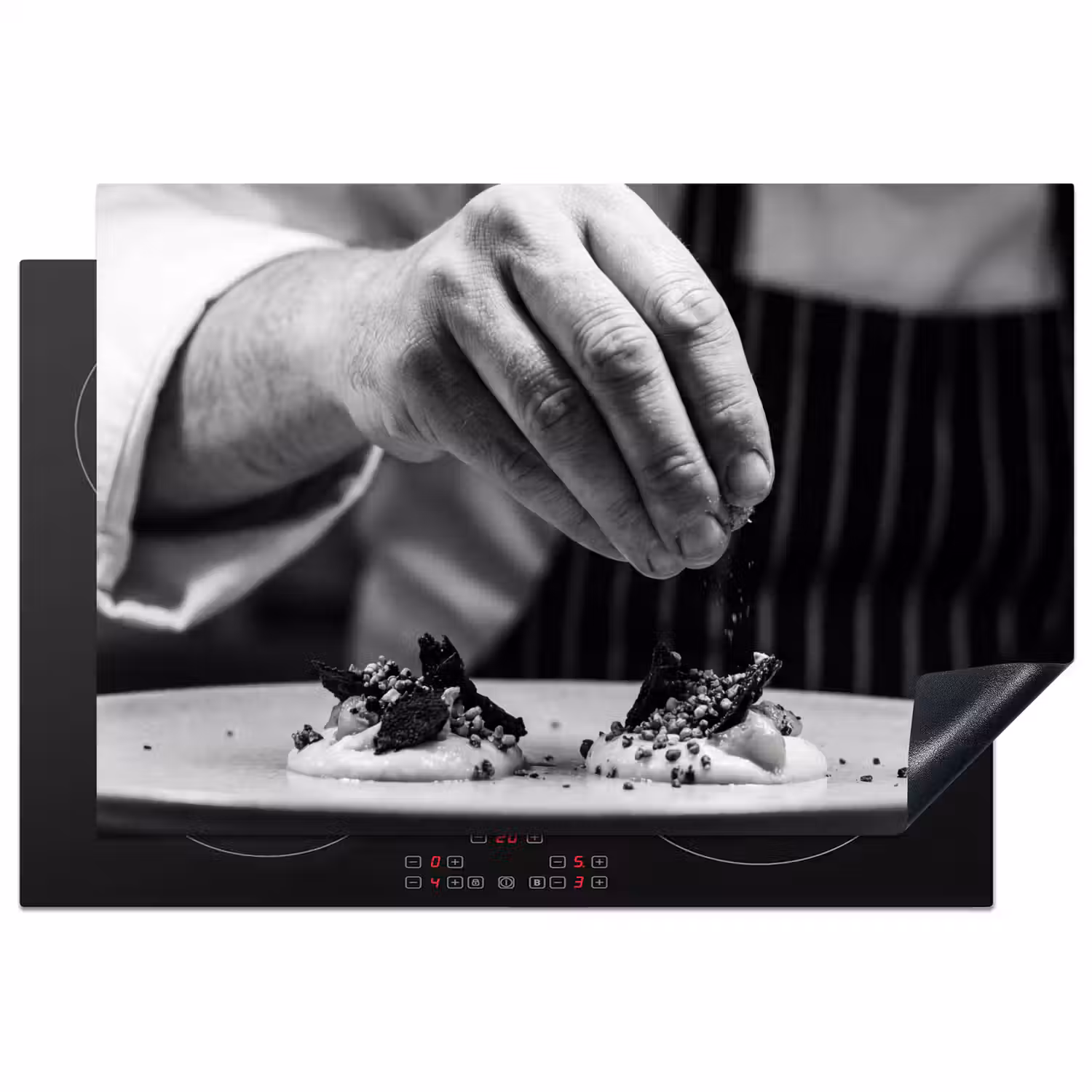 Chef - Garnering - Gerecht Inductie beschermer vinyl 3mm klein -3d
