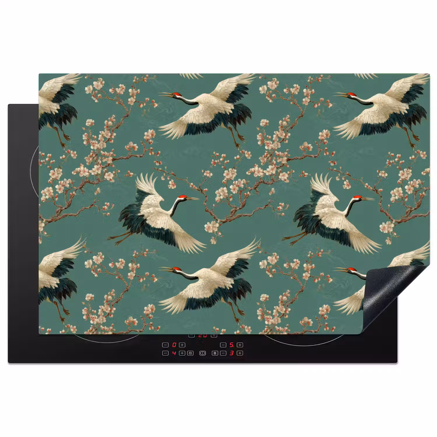 Kersenbloesem - Kraamvogels - Groen Inductie beschermer vinyl 3mm klein 276 -3d