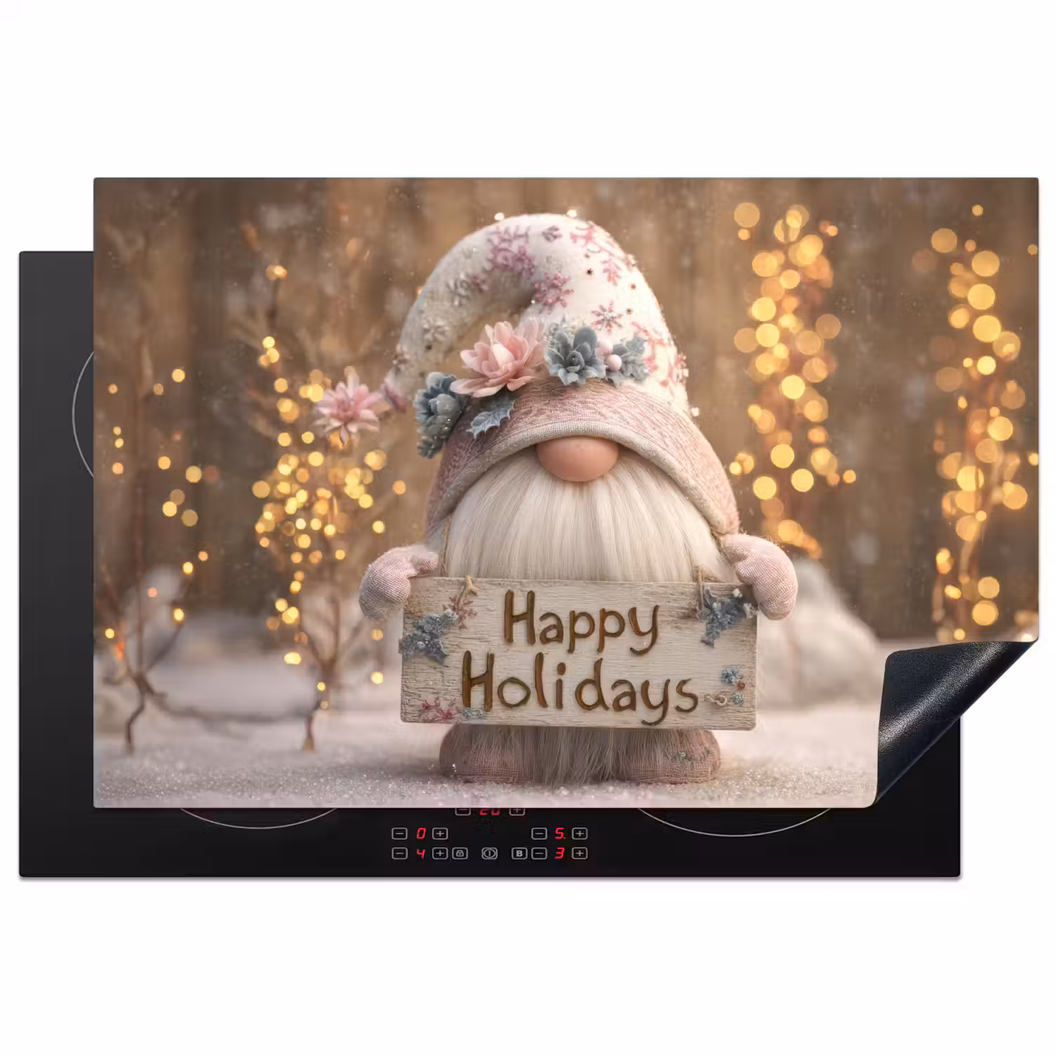 Kerst - Gnome - Bord - Kleurrijk Inductie beschermer vinyl 3mm klein -3d