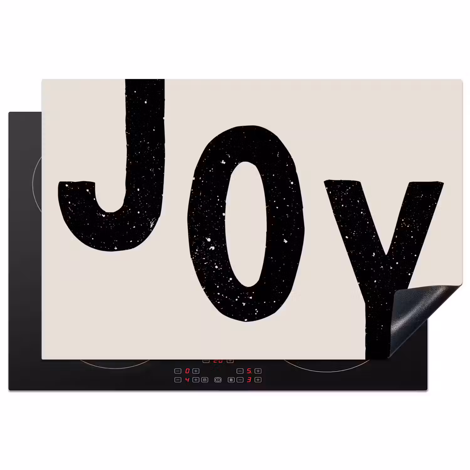 Kerst - Quote - Joy - Zwart - Feestdagen Inductie beschermer vinyl 3mm klein -3d