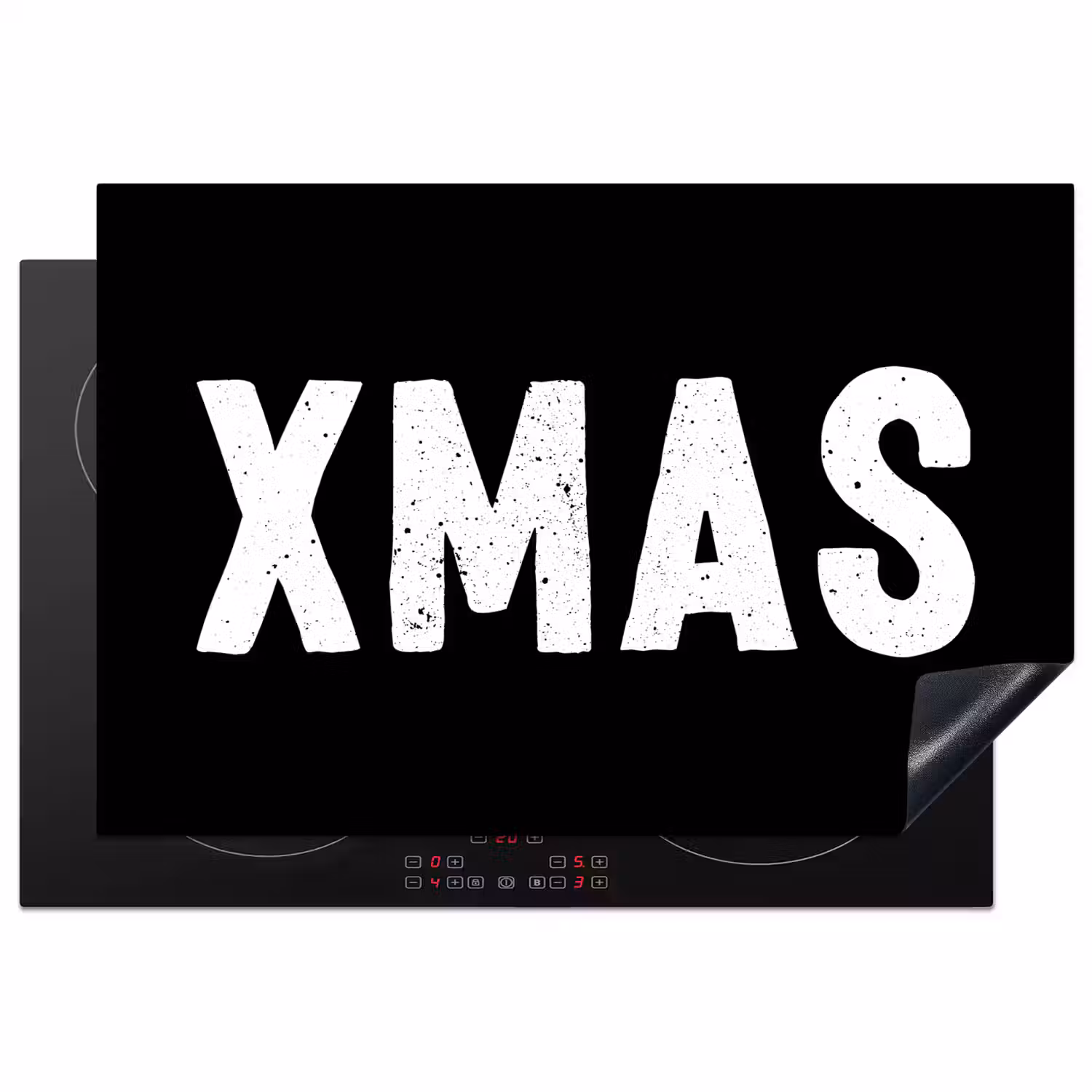 Kerst - Quotes - Xmas - Zwart - Feestdagen Inductie beschermer vinyl 3mm klein -3d