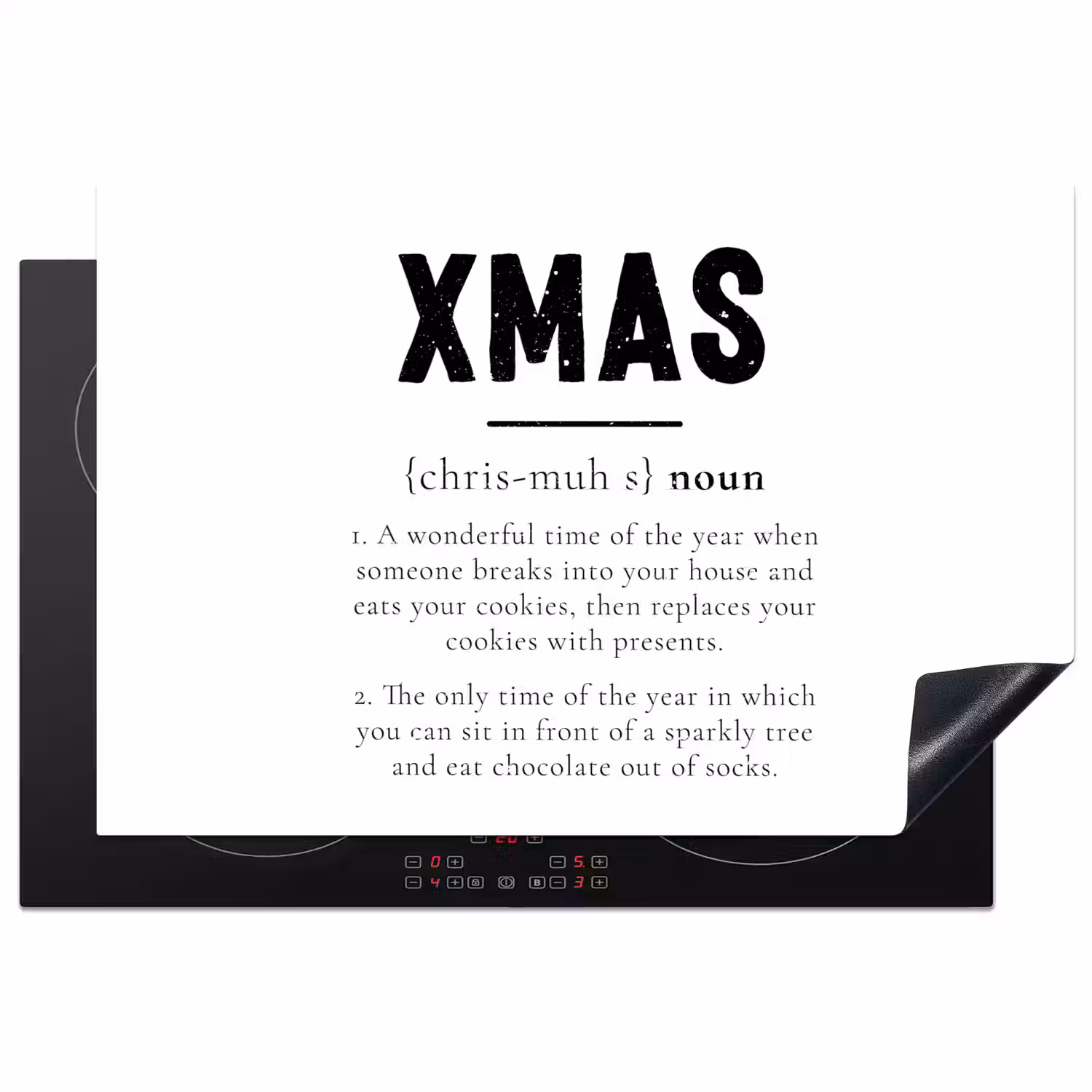 Kerst - Wit - Xmas - Quotes - Feestdagen Inductie beschermer vinyl 3mm klein -3d