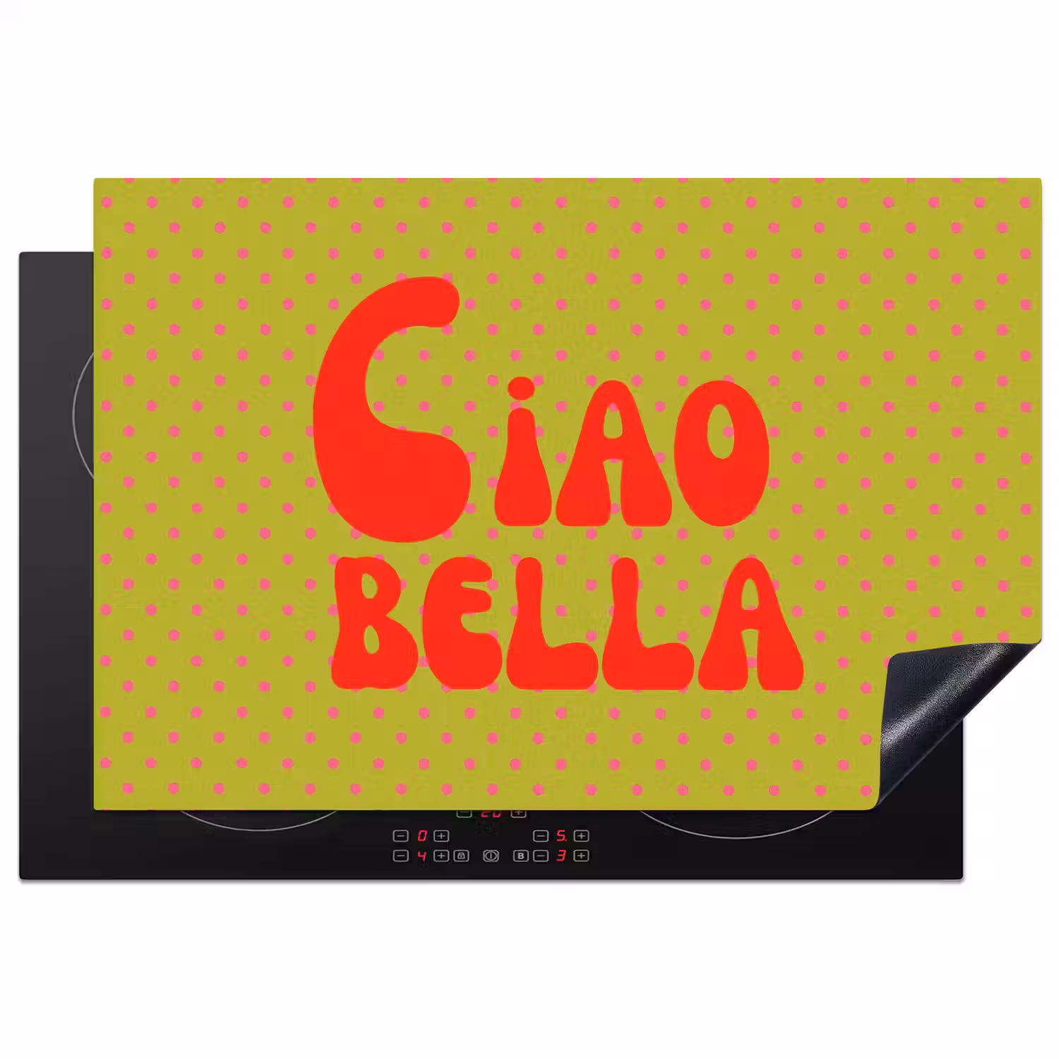 Ciao bella - Rood - Groen - Stippen Inductie beschermer vinyl 3mm klein -3d
