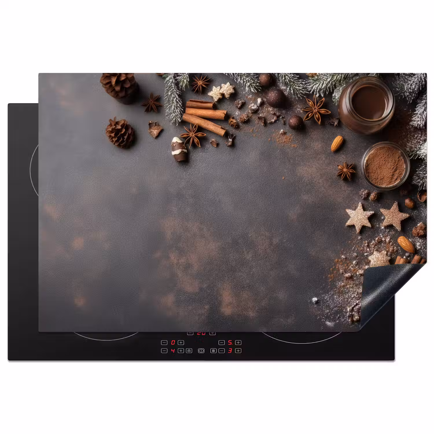 Kaneel - Christmas - Bruin - Brons Inductie beschermer vinyl 3mm klein -3d