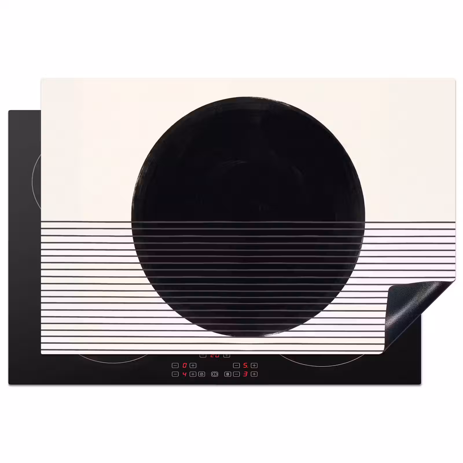 Induction Hob Cover - Circle - Lines - Abstract - Cirkel - Lijnen - Abstract Inductie beschermer vinyl 3mm klein