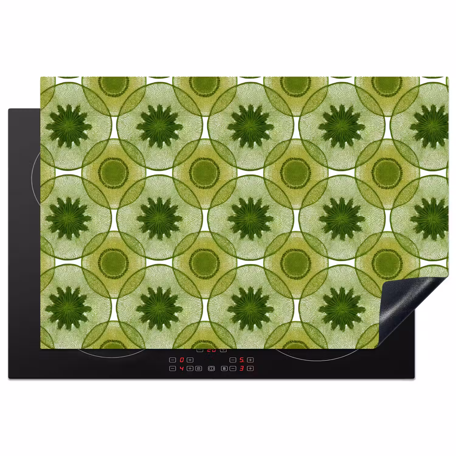 Cirkels - Patroon - Groen Inductie beschermer vinyl 3mm klein 276 -3d